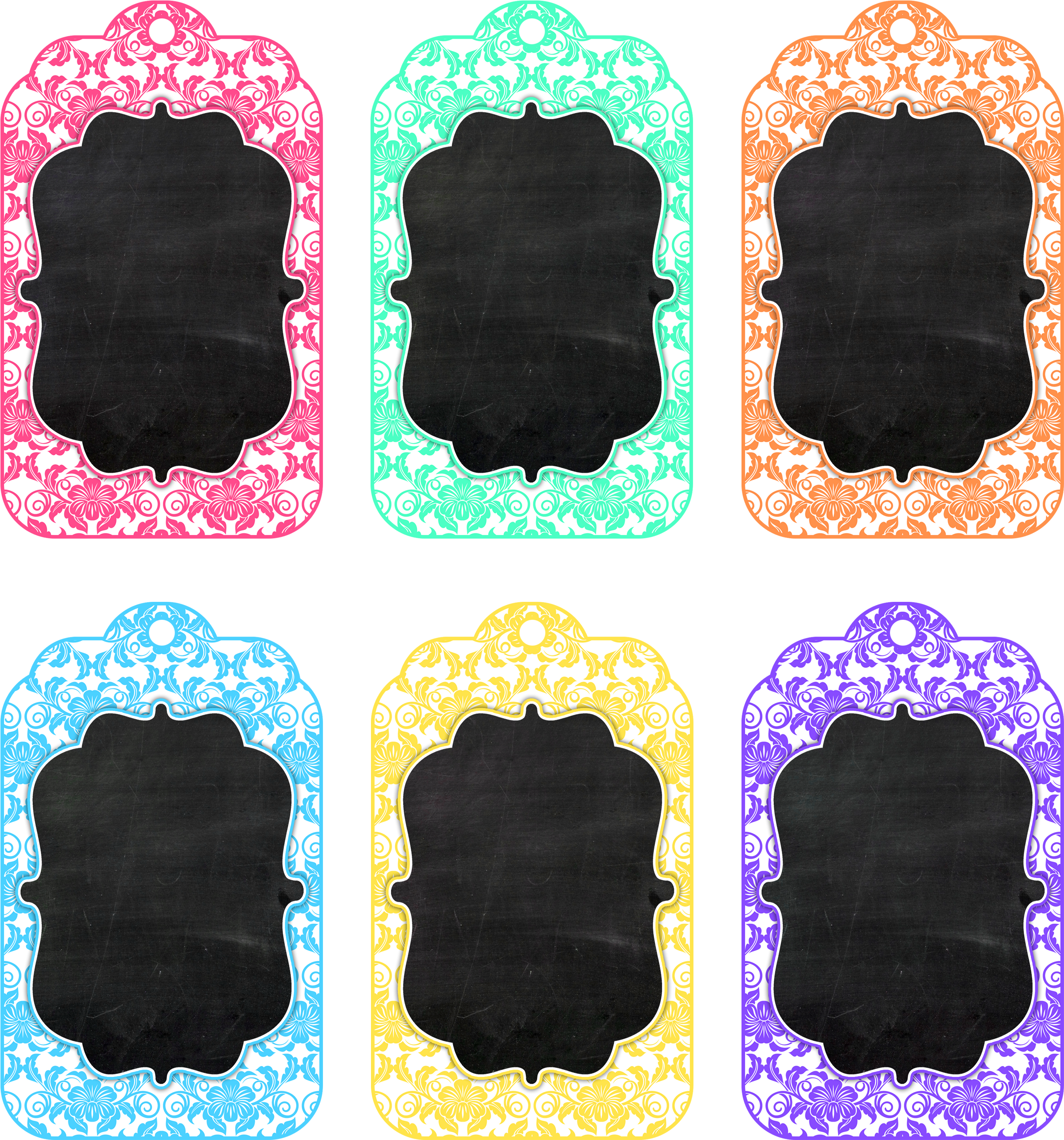 Download Here The Labels In Blank - Chalkboard Name Tags Printable (2550x3300), Png Download