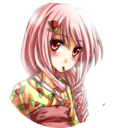 Unordinary Uru-chan - Anime Strawberry Pocky (388x421), Png Download