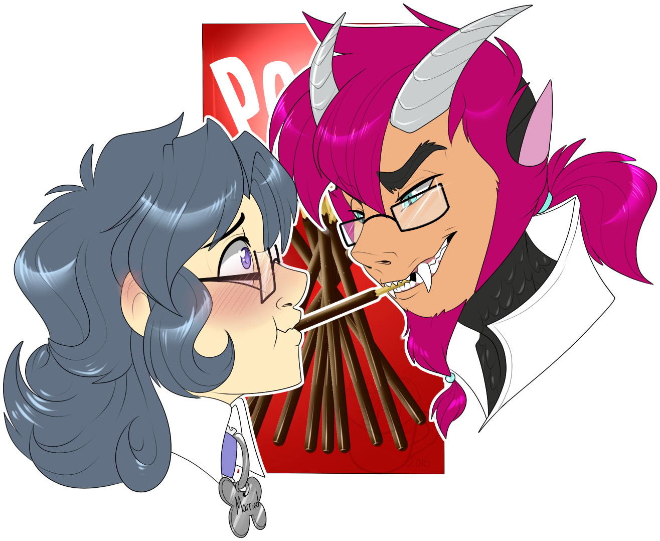 Pocky Game Couples Eugene And Advan - Pocky (1400x1200), Png Download