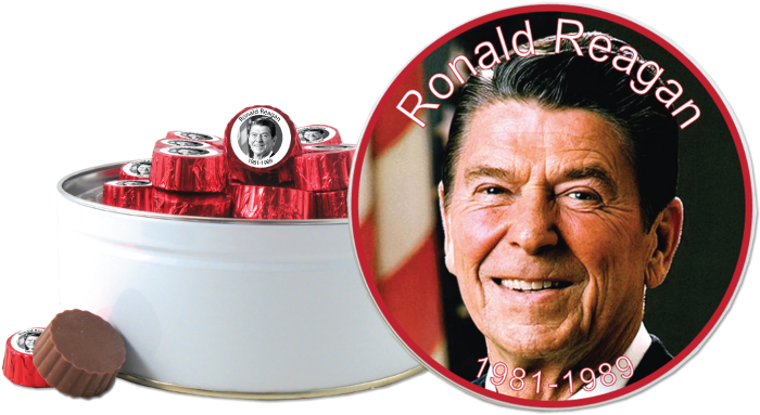 40 Individually Foil Wrapped Red Chocolates With Ronald - Ronald Reagan (720x432), Png Download