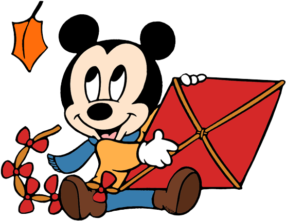 Baby Mickey, Kite - Coloring Book (562x442), Png Download