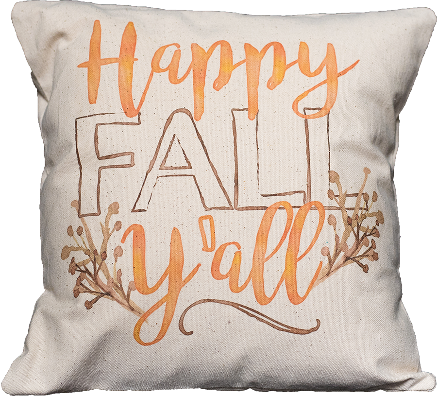 Happy Fall Y'all - Cushion (900x815), Png Download