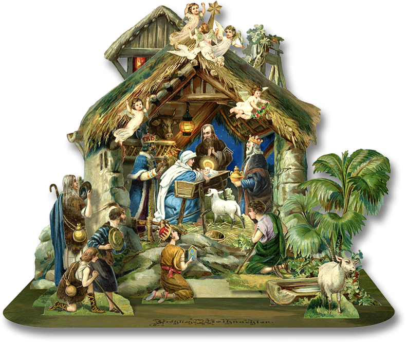 Image Black And White Download And Use Png Free Icons - Nativity Pop Up Card (790x665), Png Download