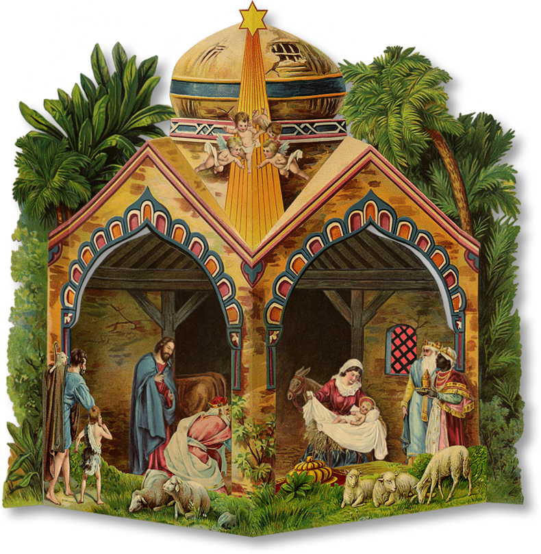 Transparent Png Image - Papercraft Nativity Scene (790x809), Png Download
