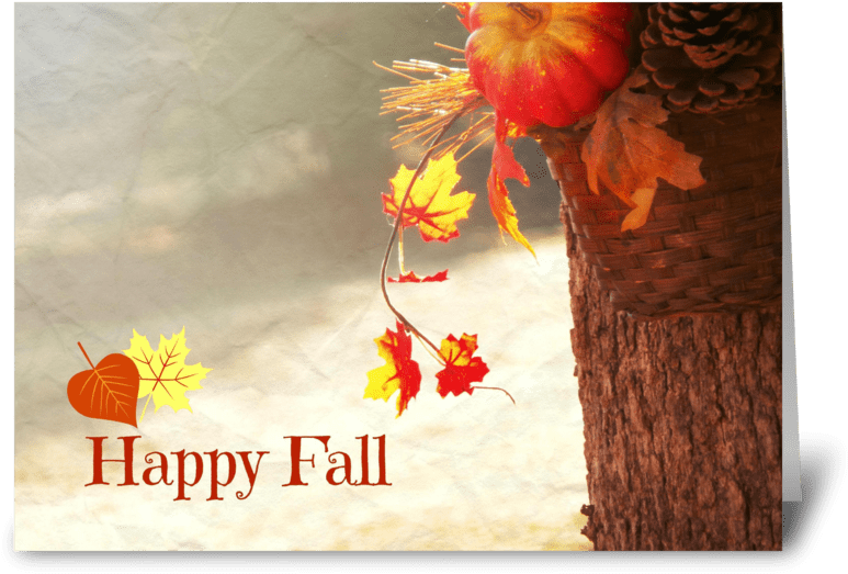 Happy Fall Greeting Card - Halloween-orange - Glückliches Halloween Mit 6 Untersetzer (848x698), Png Download