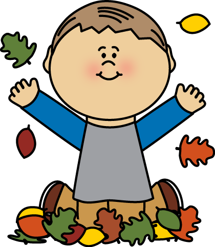 Playing In Leaves Clipart (420x482), Png Download