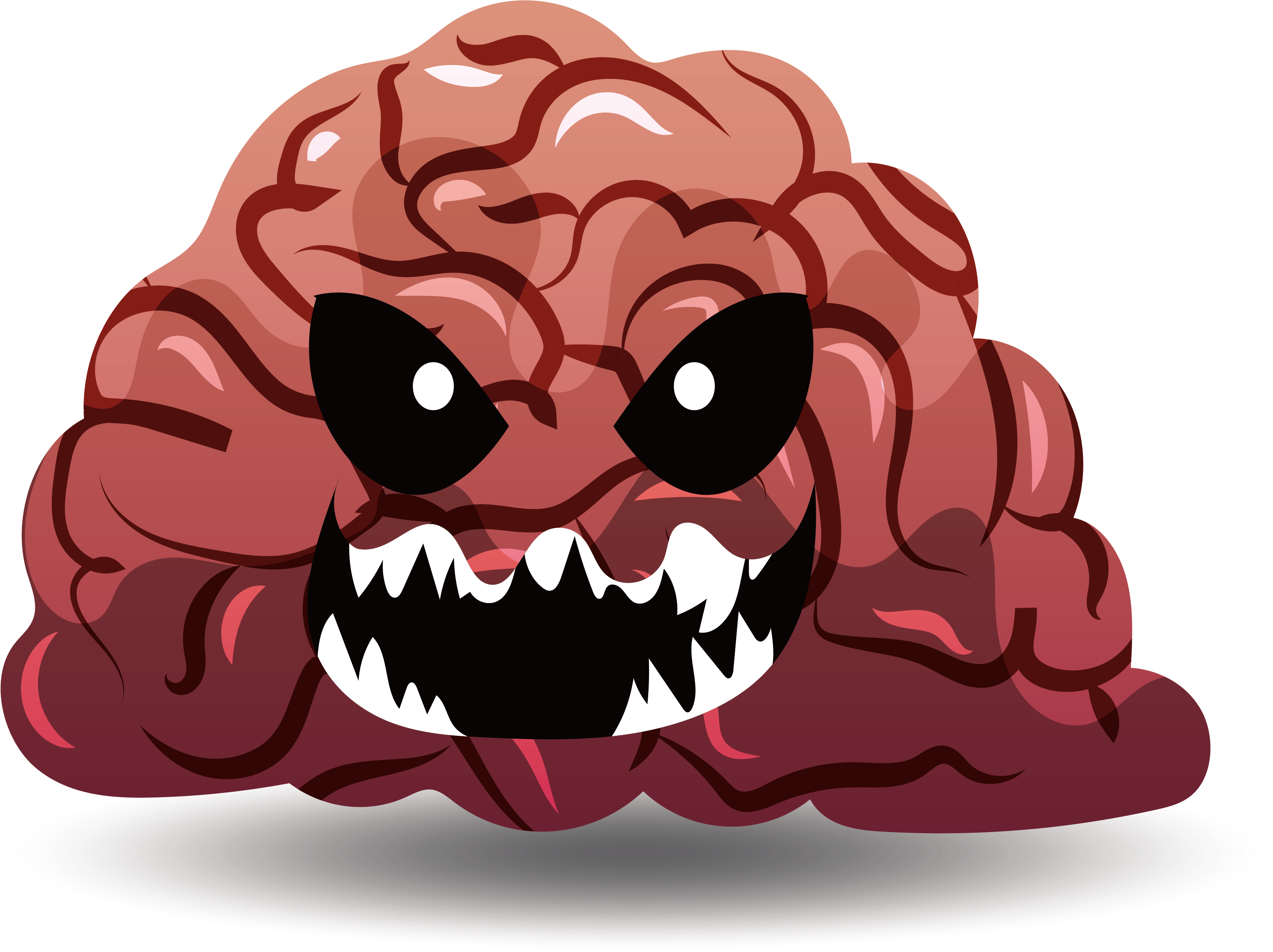 Halloween Brains Clipart - Scary Brain (3695x2882), Png Download