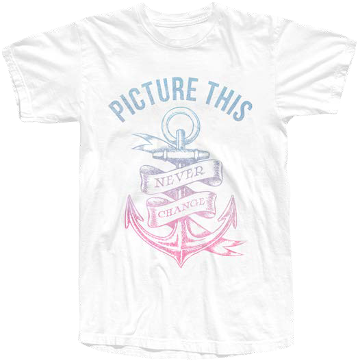 'never Change Anchor' White T-shirt - Anchor Tattoo Drawing (523x527), Png Download