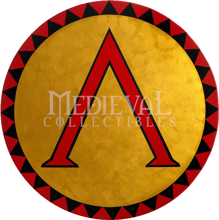 Round Wooden Greek Lambda Shield - Battle Of Thermopylae Shield (800x800), Png Download