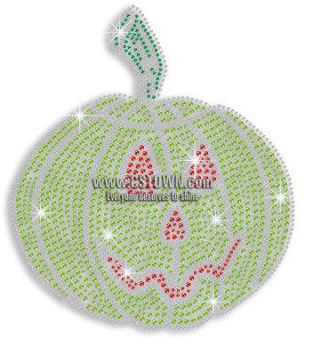 Cute Pumpkin Light Iron-on Rhinestone Transfer - Pumpkin (450x450), Png Download