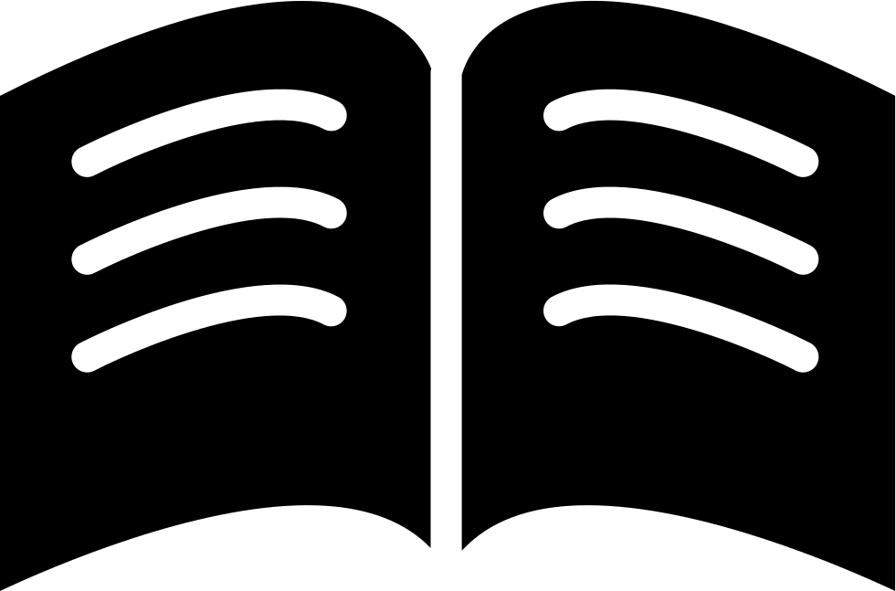 Book Of Black Pages With White Text Lines Opened In - Tan (981x647), Png Download
