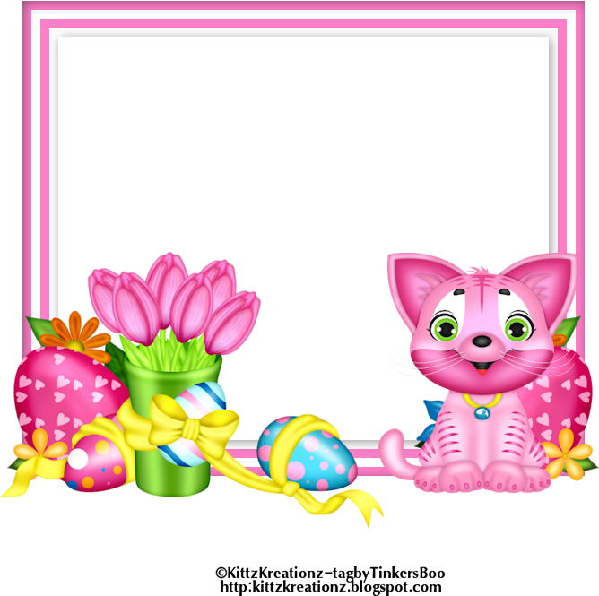 Pink Easter Frame Cluster (700x700), Png Download
