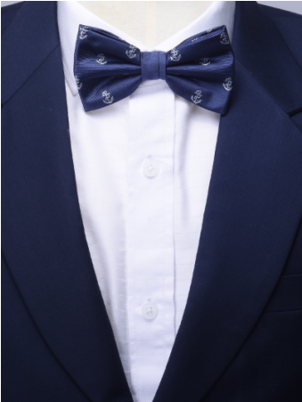 White Anchor Silk Bow Tie - Tuxedo (750x450), Png Download