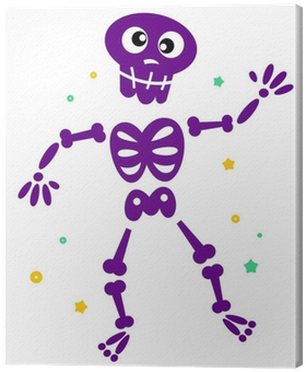 Cute Dancing Skeleton Isolated On White Canvas Print - Skeleton Cartoons (400x400), Png Download