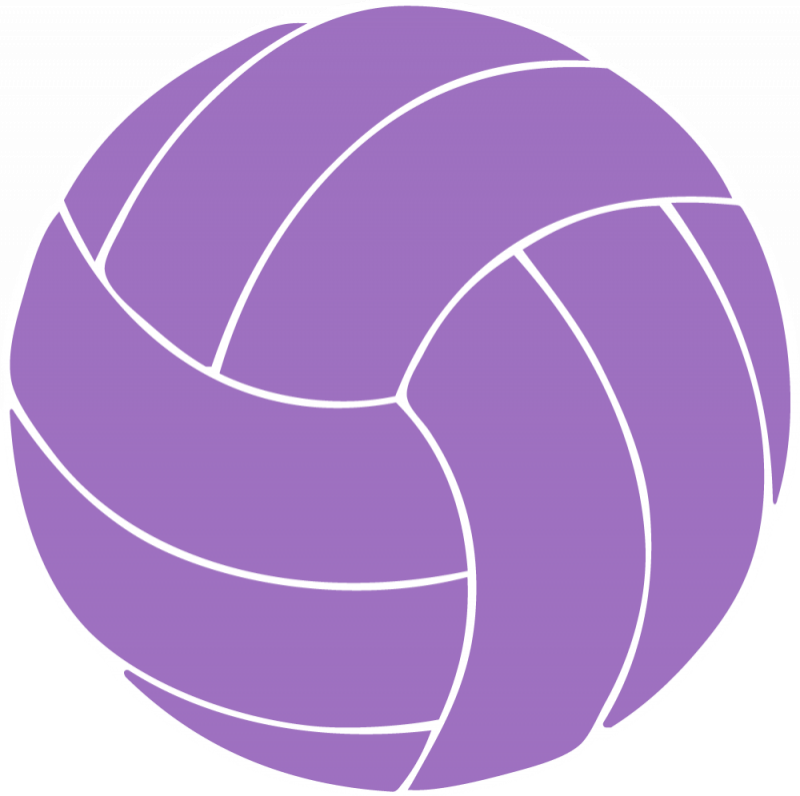 Love Purple Cliparts - Volleyball Clipart Black (800x796), Png Download