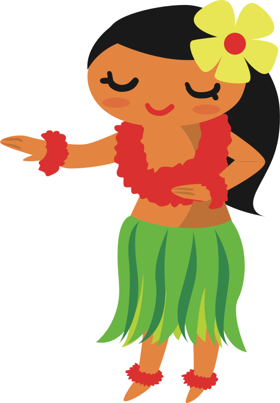 Medium Image - Hula Dancer Clip Art (556x800), Png Download