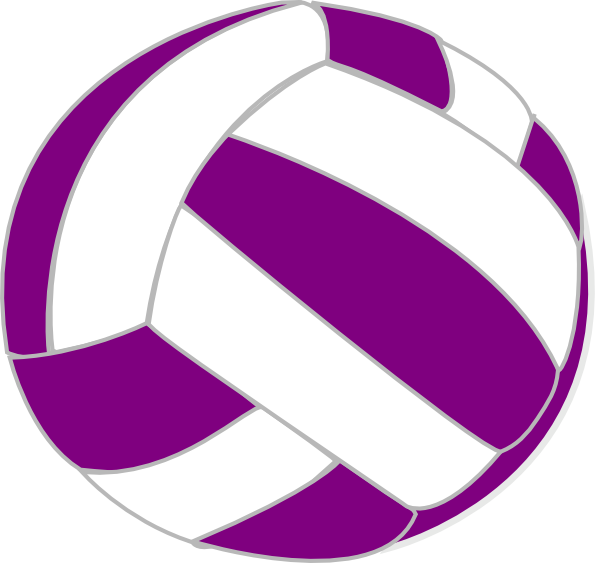 Purple And White Volleyball (600x563), Png Download