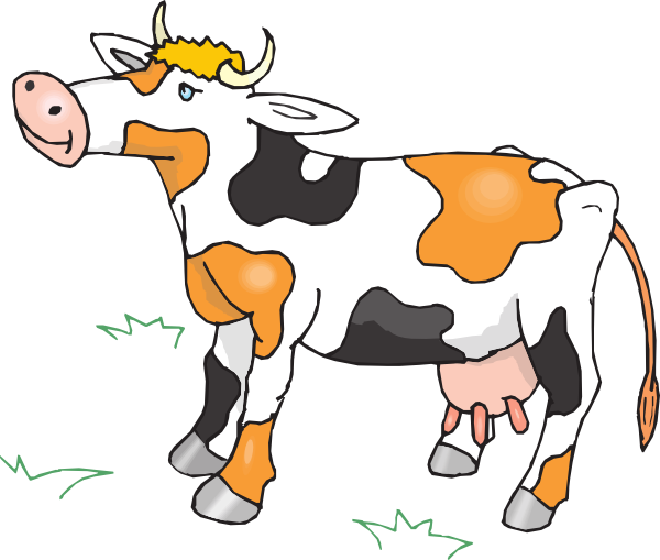 How To Set Use Black White And Orange Cow Svg Vector (600x509), Png Download