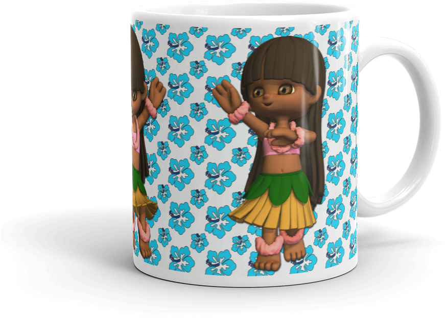 Hula Girl Mug - Mug (1000x1000), Png Download