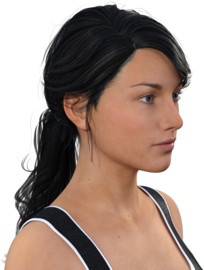 Black Hair (500x600), Png Download