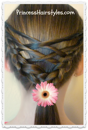 Woven Twist Ponytail Tutorial - Hairstyle (300x441), Png Download