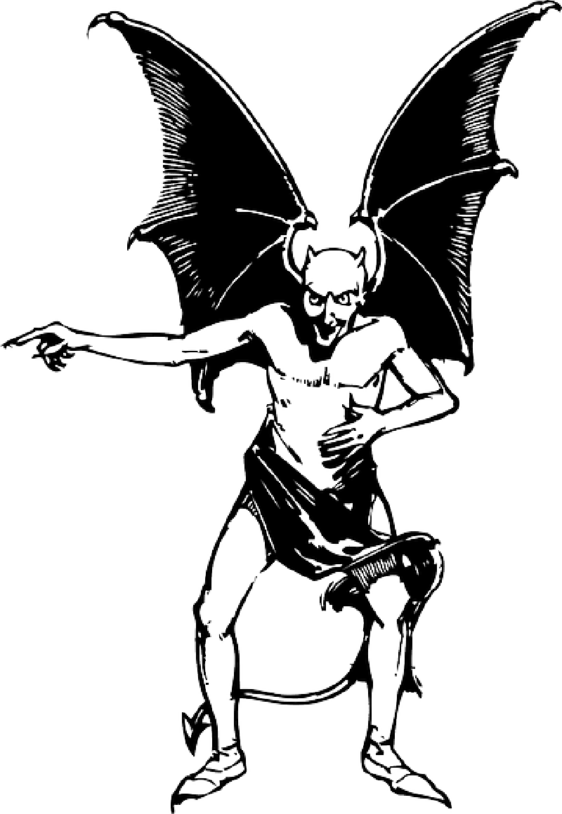 Drawing, Silhouette, Cartoon, Angel, Wing - Devil Clip Art (800x1160), Png Download