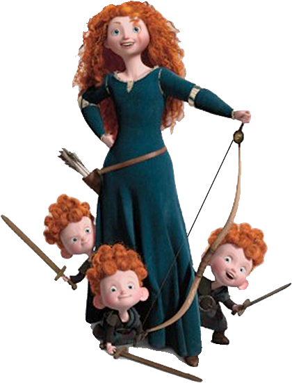Merida Bros - Merida And Her Brothers (437x562), Png Download