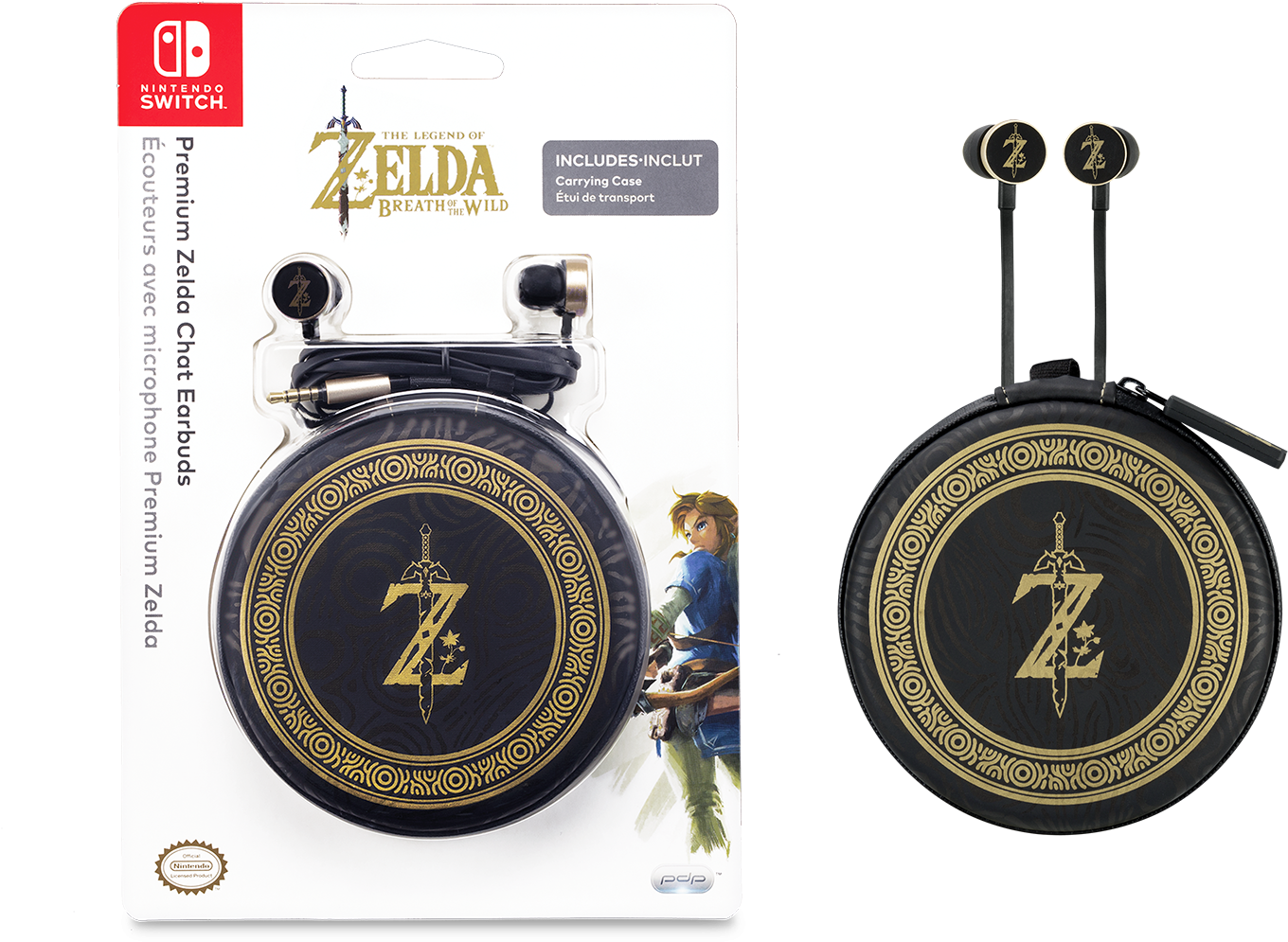 Pdp Nintendo Switch Premium Zelda Breath Of The Wild - Premium Zelda Chat Earbuds (1500x1500), Png Download