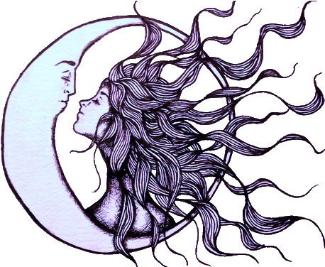 Sun And Moon Tumblr Transparent Download - Sun Kissing The Moon (500x375), Png Download