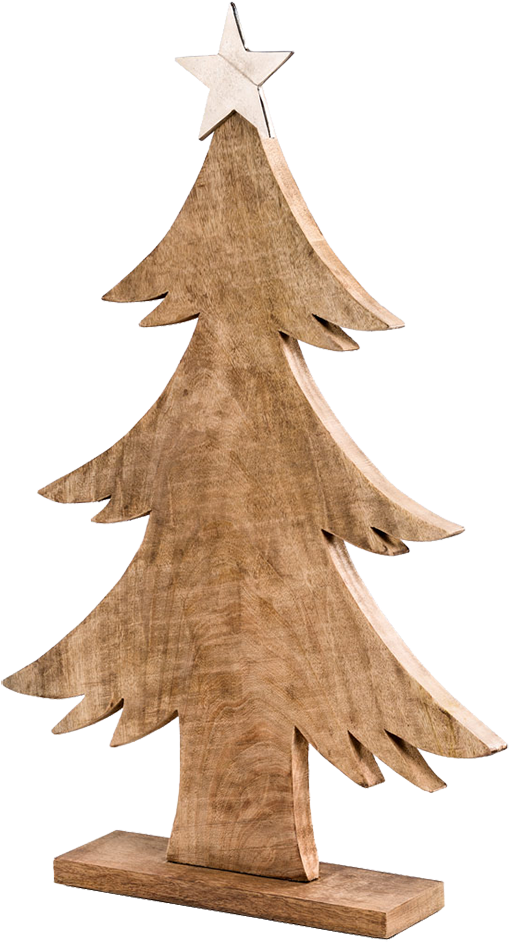 Wooden Fir Tree With Aluminium Star, 51 Cm - Christmas Tree (1000x1000), Png Download