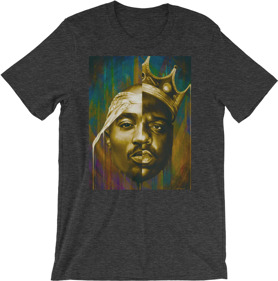 Tupac & Biggie Mashup Short Sleeve T-shirt - Notorious Big Tupac Shakur (1000x1000), Png Download