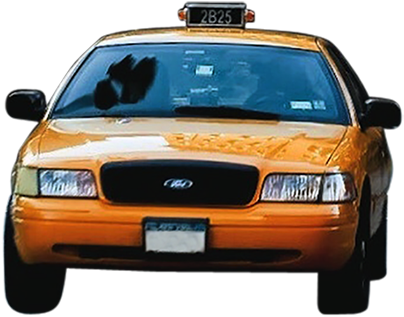 This Front View Of A Taxi Is Cutout And Ready To Be - Taxicab (450x450), Png Download