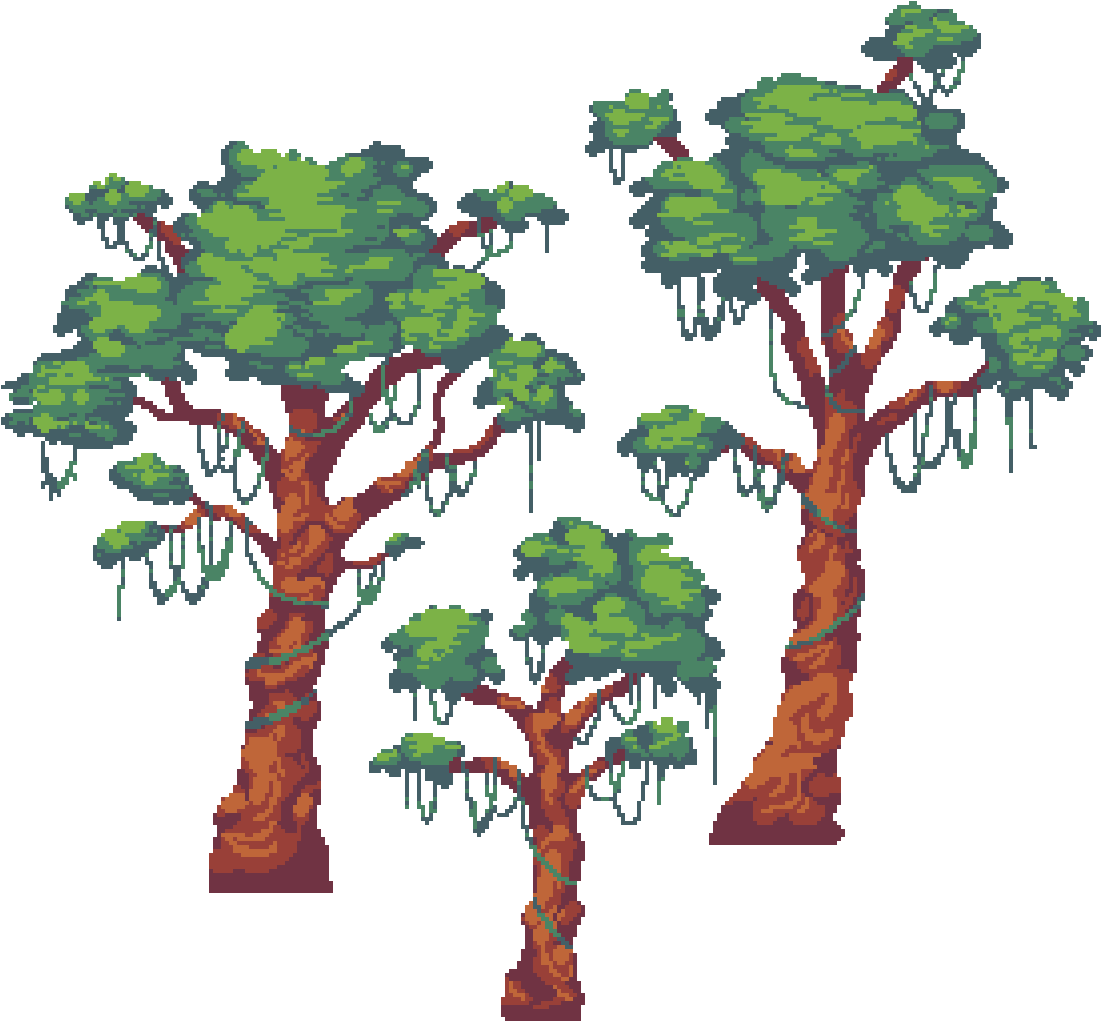 Jungle Tree - Jungle Tree Pixel Art (1136x1060), Png Download