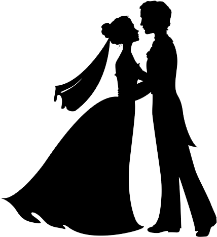 Siluetas De Novios Png - Bride And Groom Silhouette (500x500), Png Download