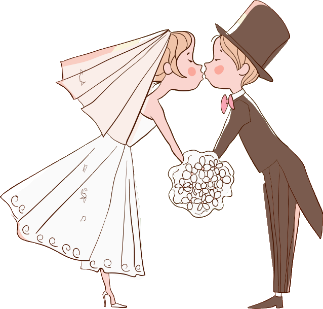 Clipart Novios Boda - Dibujos De Novios De Boda (638x609), Png Download