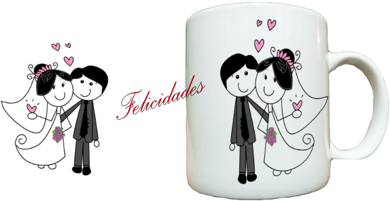 Pareja Novios - Dibujos De Novios De Boda (800x434), Png Download