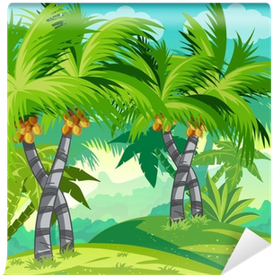Child Illustration Jungle With Coconut Trees - Dinosaurs Coloring Book: Dinosaurs For Kids,text And (400x400), Png Download