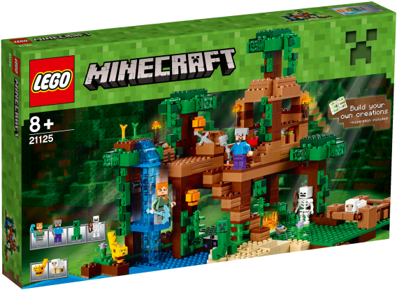 Lego Minecraft 21125 The Jungle Tree House - Lego Minecraft 21125 The Jungle Tree House Building (800x880), Png Download