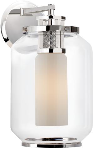 Upton Large Sconce In Polished Nickel With Clear And - Visual Comfort-upton Large Sconce In Polished Nickel (480x480), Png Download