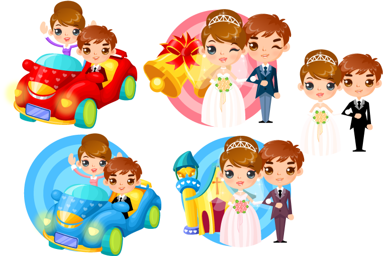 Novios-5 Photo By Lizbet85 - Cartoon-braut-u. Bräutigam-hochzeit Danken Ihnen Karte (805x518), Png Download