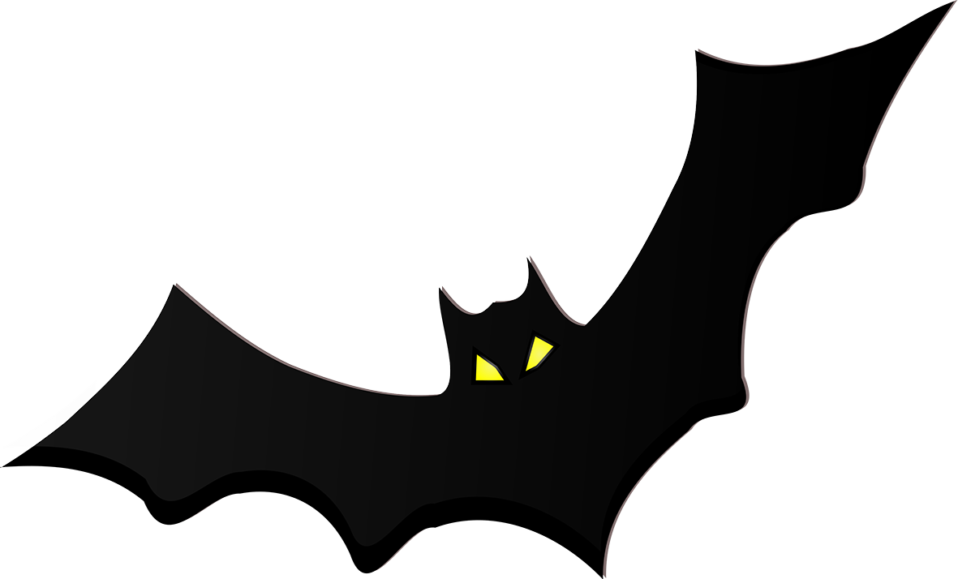 Png Freeuse Black And White Halloween Clipart - Bat Clip Art (958x579), Png Download