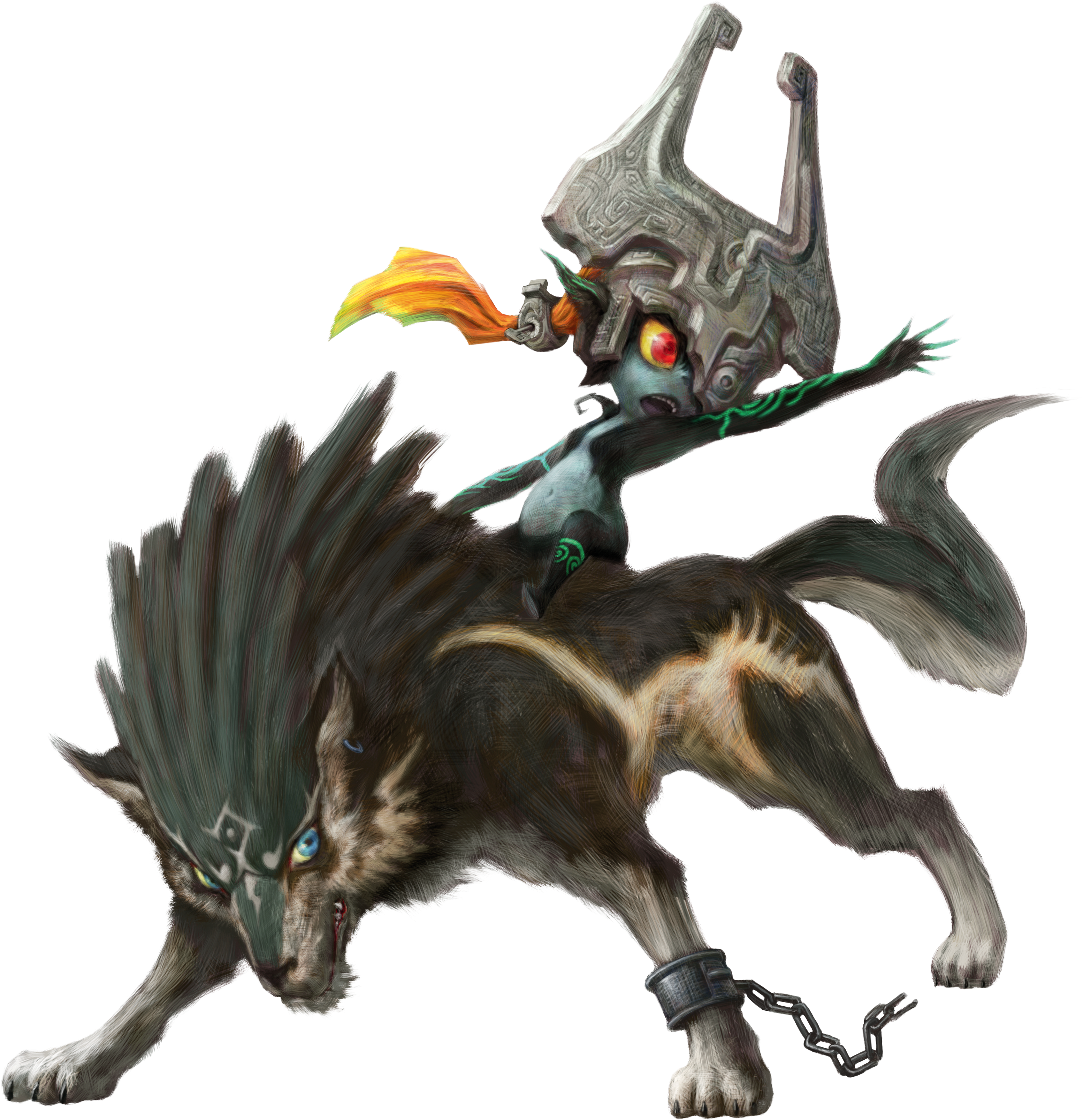 Wolf Link - Legend Of Zelda Twilight Princess (1835x1929), Png Download