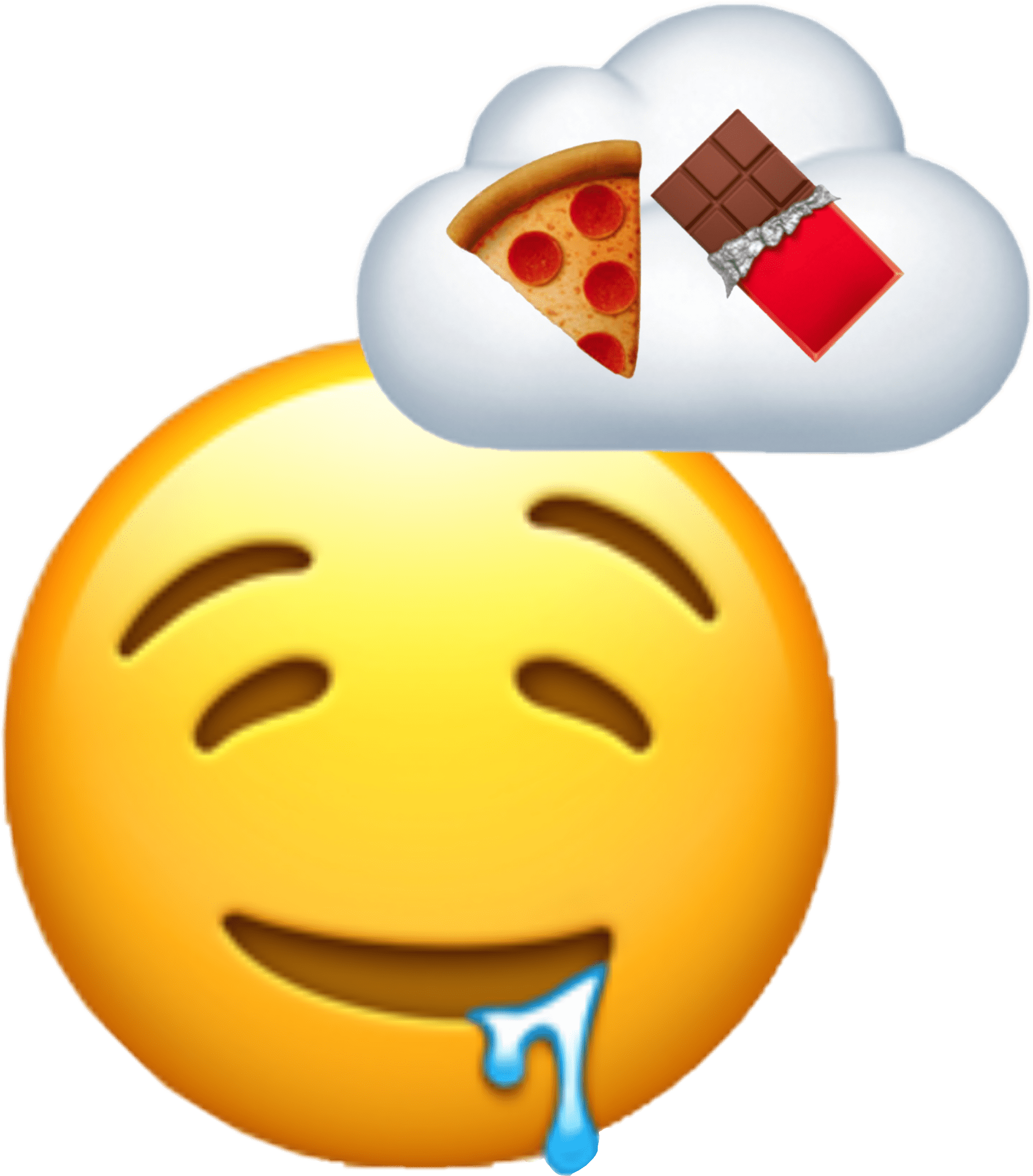 Emoji Drool Droolemoji Food Foodemoji Thinking Pizza - Significado Do Emoji Babando (1024x1165), Png Download