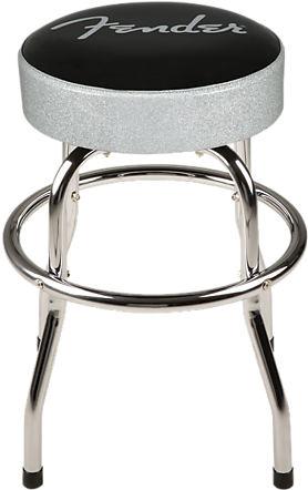 Fender Silver Sparkle Barstool - Fender Worldwide 24 In. Barstool 24 In. Black (620x443), Png Download