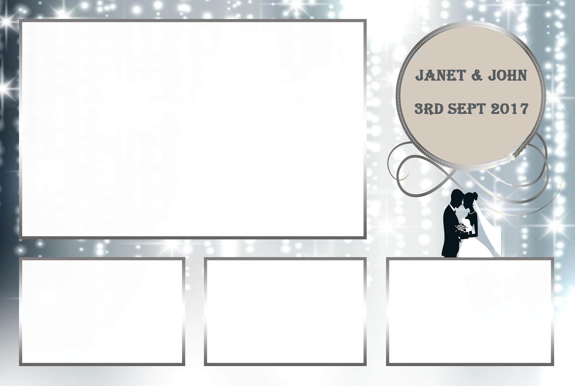 Silver Sparkles With Couple - Illustration (1844x1240), Png Download