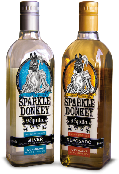 Silver And Reposado Tequila - Sparkle Donkey Tequila (423x600), Png Download