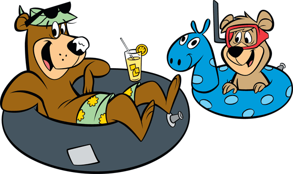 Make Your Reservations - Yogi Bear In Water (600x357), Png Download