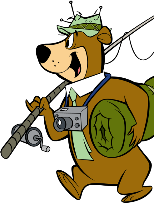 Image - Yogi Bear Fishing Clipart (500x670), Png Download