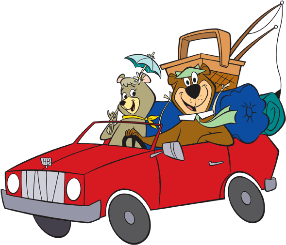 Yogi-car - Yogi Bear In Car (633x522), Png Download