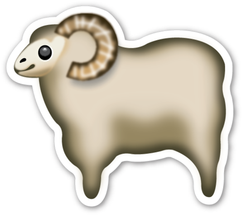 Com Sheep Crafts, Emoji Stickers, Emojis, We Heart - Sheep Emoji Png (480x429), Png Download
